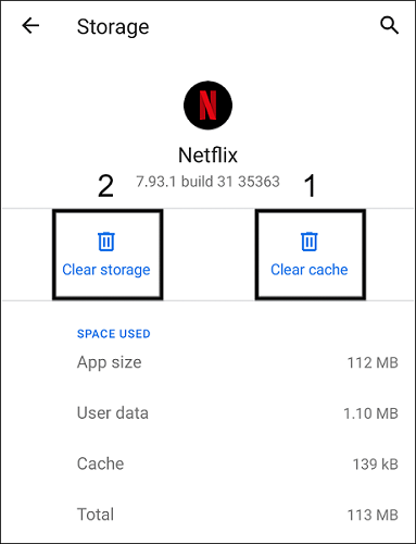 clear netflix cache and storage on android