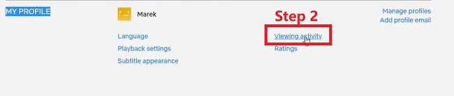 click on netflix viewing activity on my profile