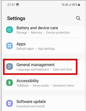 general managment on android