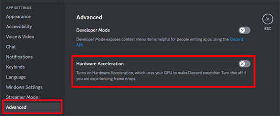 hardware acceleration on discord