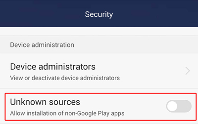 allow installing app from unknown sources android