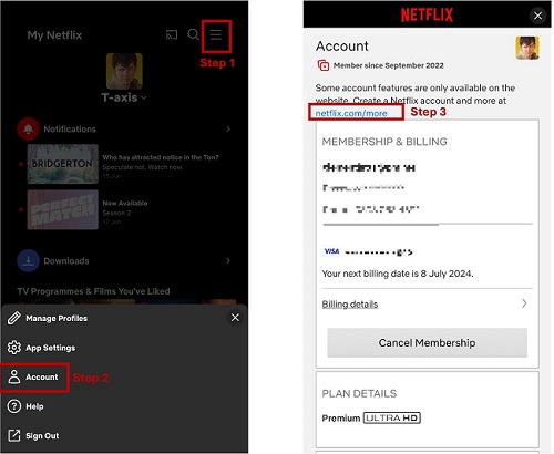 log in netflix account on mobile