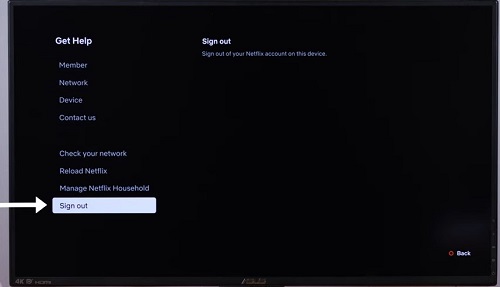 log out of netflix on ps