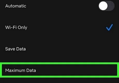 maximum netflix data usage