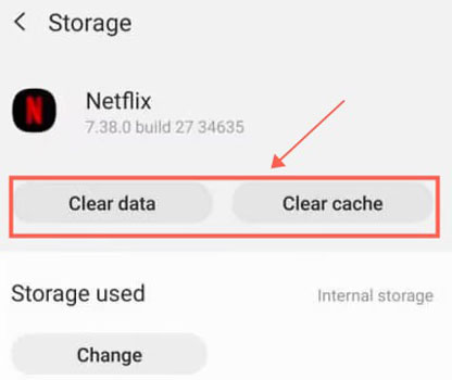 netflix app clear data cache mobile