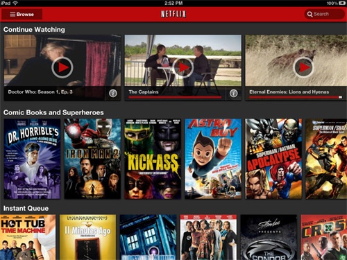 netflix ipad interface