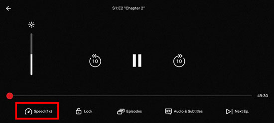 open netflix playing settings to change speed