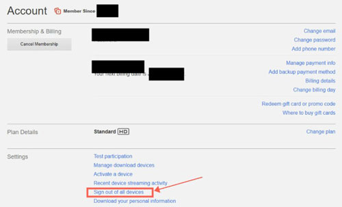 netflix sign out of all devices