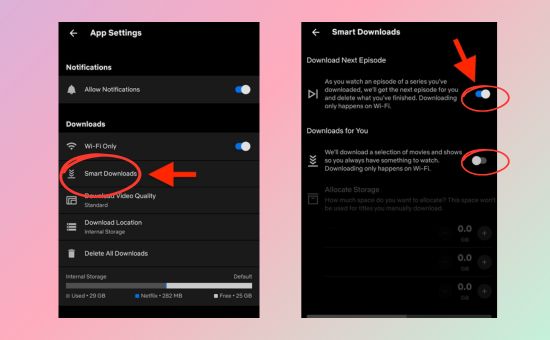 netflix smart downloads android