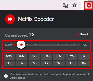 change playback speed on netflix speeder