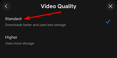 netflix standard video download quality