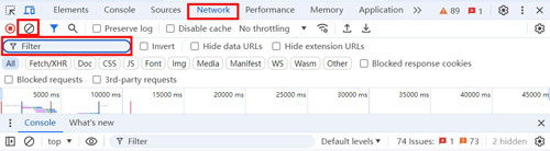 network in chrome browser developer tools