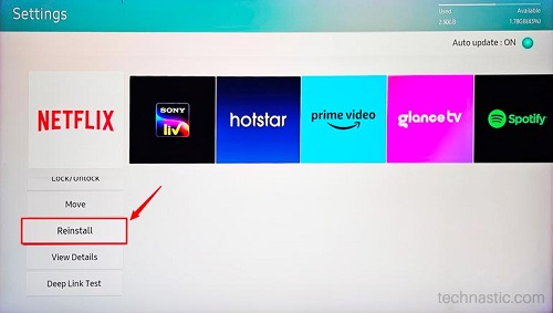 reinstall netflix on samsung tv