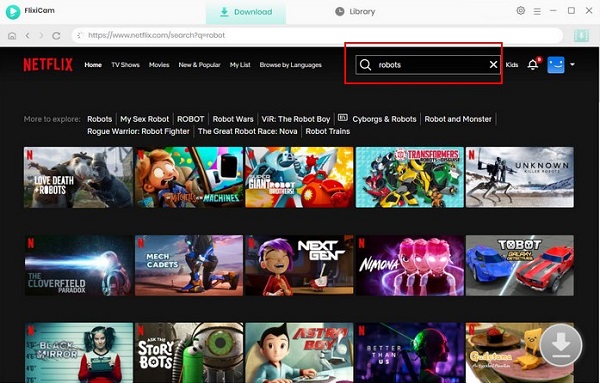 search netflix content on flixicam