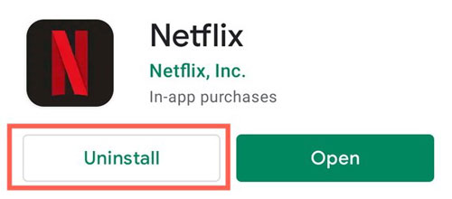 uninstall netflix app android