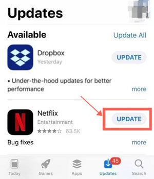 update netflix app on ios